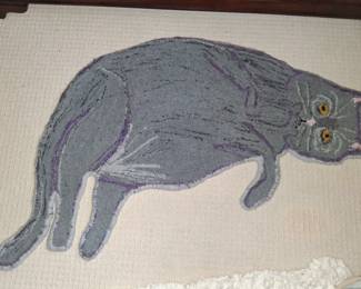 Folk art style needlepoint rug