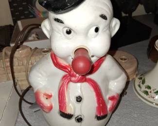 Antique snowman blow mold