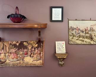 Tapestry - Ruby Red Glass Large Basket