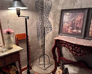 Vintage Floor Lamp - Metal Dress Form