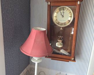 Cast iron floor lamp-Seiko clock