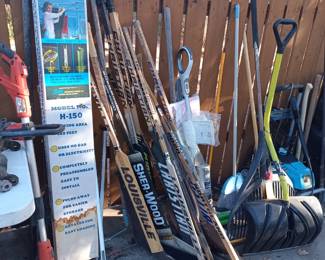 And yard tools and hockey sticks