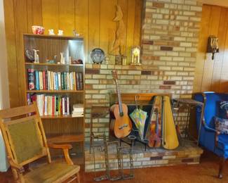 Guitar, Violin, rocker and cookbooks