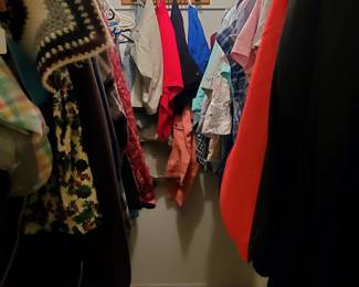 Closet full of women's clothing