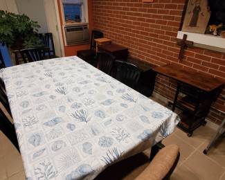 Large dining room table and chair and more small furniture