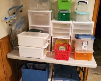 An astounding amount of storage containers of all sizes