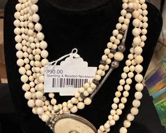 Sterling & Beaded Necklace