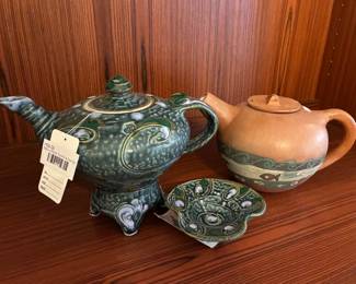 Deb La Plante Tea Pot & Dish Set