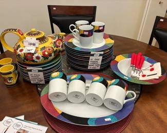 10 Piece Mikasa Currents Salad Plates, 12 Piece Piece Mikasa Currents Dinner Plates