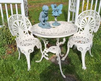 Iron chairs & table set