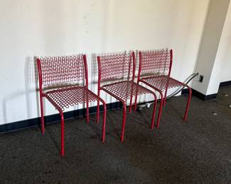 3 mid century looking chairs.. or maybe 80’s… I can’t tell if they are Warhol era or 90’s Nickelodeon. Either way, cool find… bring some retro style to your space!