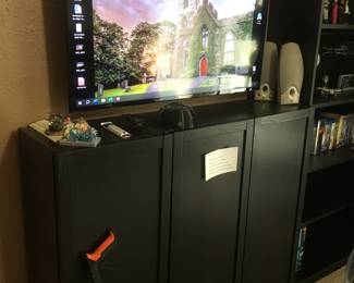 TV and bookcase 