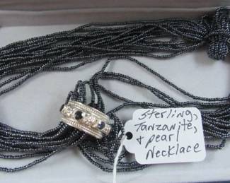 Sterling, Tanzanite, & Pearl Necklace