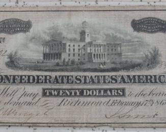 1864 Confederate $20 Note