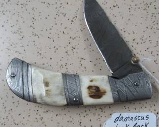 Damascus Lock Back Knife