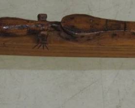 Snake Eating Lizard on Walking Cane