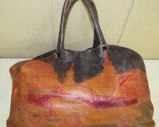 Leather Bag w/Car Design