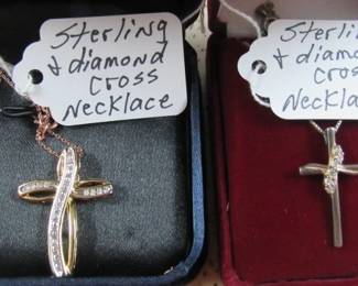 Sterling & Diamond Cross Necklaces