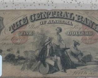 1800's Alabama $5.00 Note
