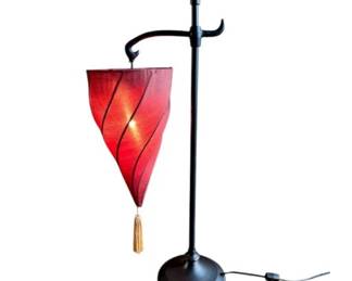 5 MoroccanStyleRedSpiralFabricTableLampwTassel