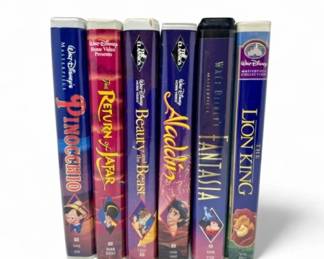 55 Setof6WaltDisneyVHSClassicsLionKingAladdinFantasia