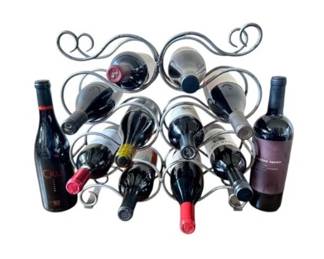 11 MetalScrollWineRackw12AssortedRedWinesGiftedbyOwner