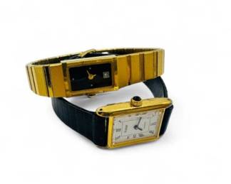 126 BulovaPulsarQuartzWatchesGoldToneCasesRectangularFaces