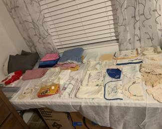 Lace, doileys, linens, and more