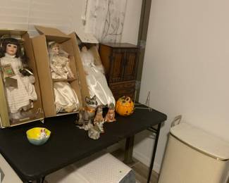 Hamper, foot massager, therapeutic wedges, China, dolls, and more