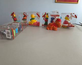Mr. Snuffleupagus "Snuffy" and other Sesame Street Christmas Ornaments Jim Henson's Muppets.