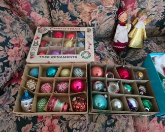 Vintage Glass Poland Christmas Ornaments.