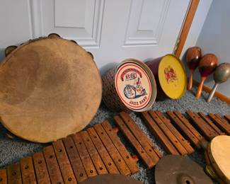Antique tin drums.