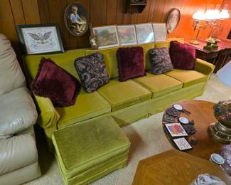 Amazing green Mid-Century Modern sofa couch!