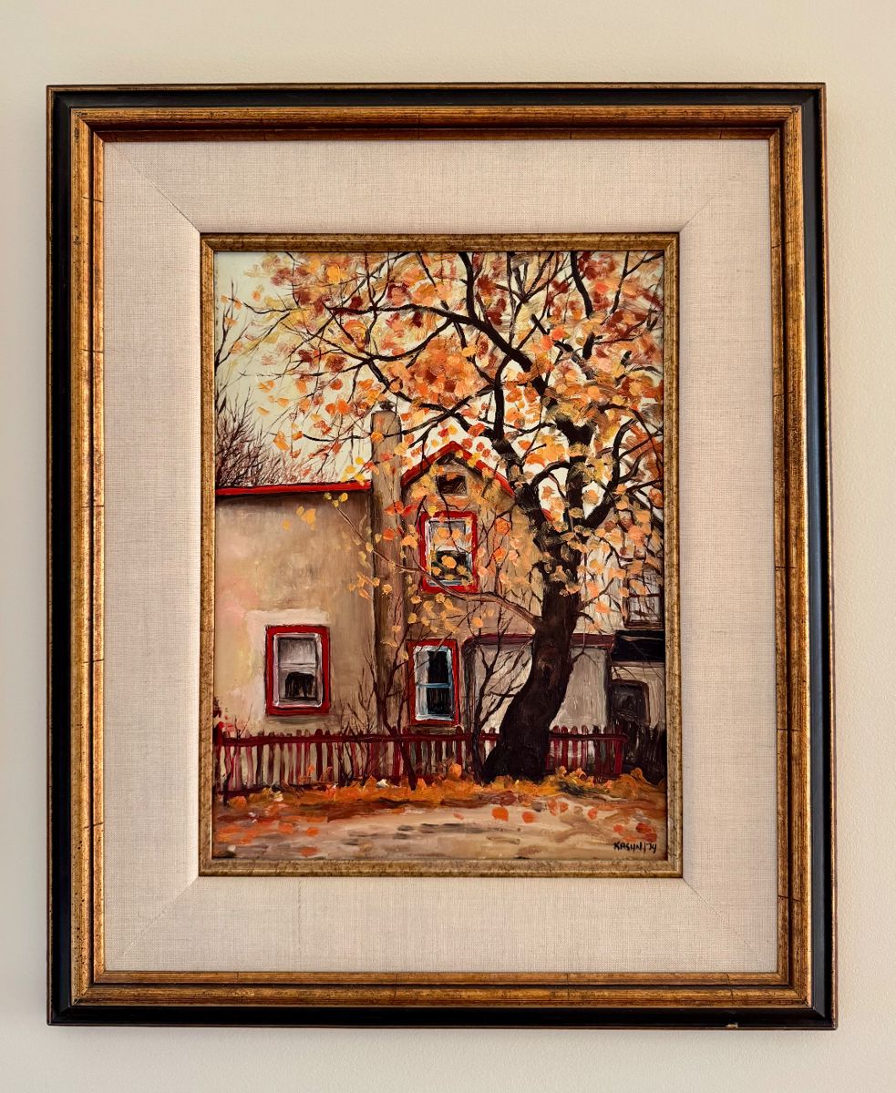 "Late October, Pamella Street" Oil on Canvas, Signed John Kasyn