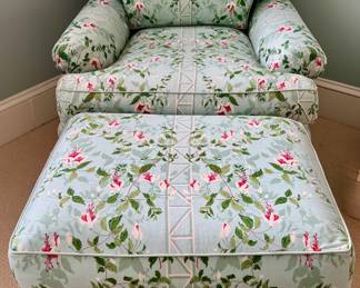 Upholstered Armchair & Ottoman