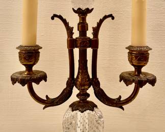 Vintage Candelabra Lamp with Marble Base