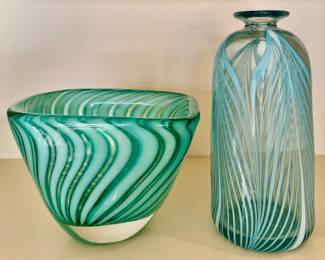 Art Glass Bowl & Vase