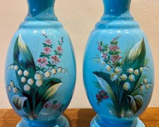 Hand Painted Bristol Vases
