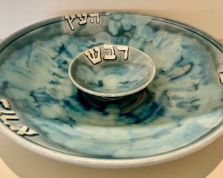 Art Pottery Seder Plate Signed