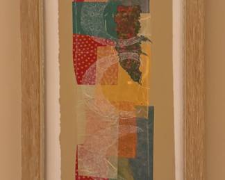 "Three Crescent Moons" Etching with Chine Colle, Signed Beldan Kurosman