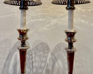 Candlesticks with Pierced Shades