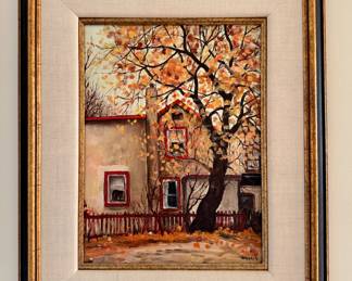 "Late October, Pamella Street" Oil on Canvas, Signed John Kasyn