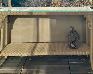 Lloyd Flanders Wicker Console Table