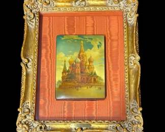 Framed Shadow Box "St Basil's Cathedral" Moscow Lacquer Box - Sergei Sedov