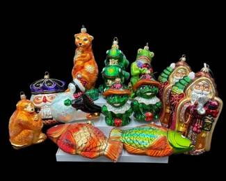Lot of 12 Christopher Radko Oversized Assorted Glass Ornament's