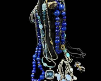 Estate 20 pc Lot of David Yurman Sterling; 18k Gold and Blue Lapis Jewelry