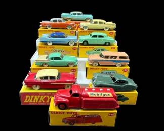 Estate Lot of 10 DINKY Die Cast Toy Cars and Trucks in the Box