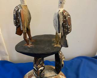 Wood sculpture with chalk