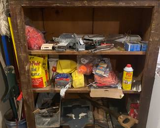 Tools and products, wood cabinet with doors