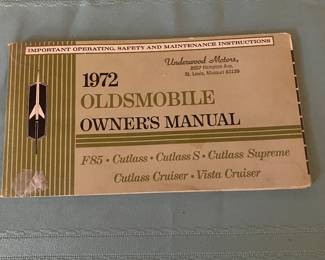 1972 Oldsmobile Owners Manual